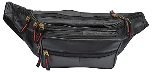 Fanny Pack Genuine Leather Waist Bag For Men Women With RFID Protected Front Pocket & Multiple Pockets