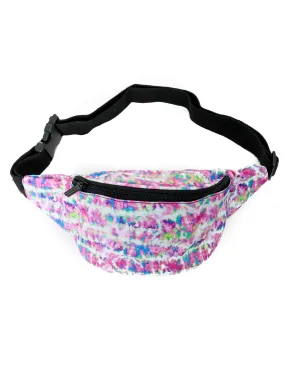 Fanny Pack |La Banana Bum Bag 2 Pocket Fanny Pack |Tie Dye Pink Crackle