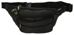 Fanny pack, leather, black