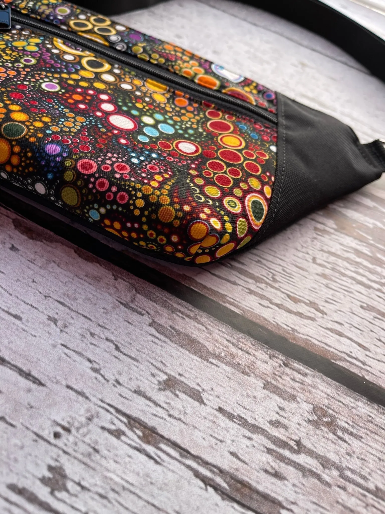 Fanny Pack or Crossbody Bag - Gray Rose Fabric