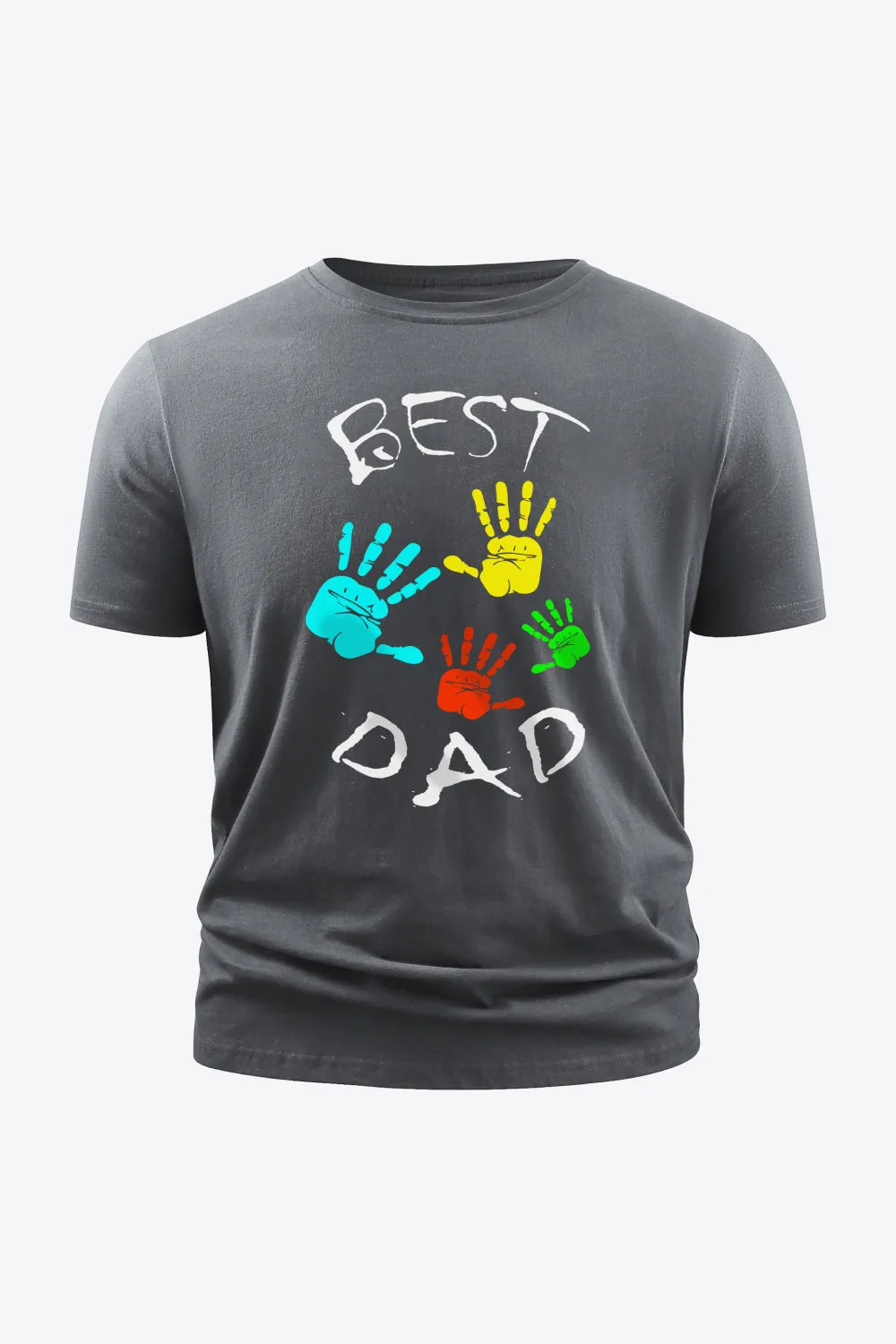 Full Size BEST DAD Graphic Round Neck Short Sleeve Cotton T-Shirt