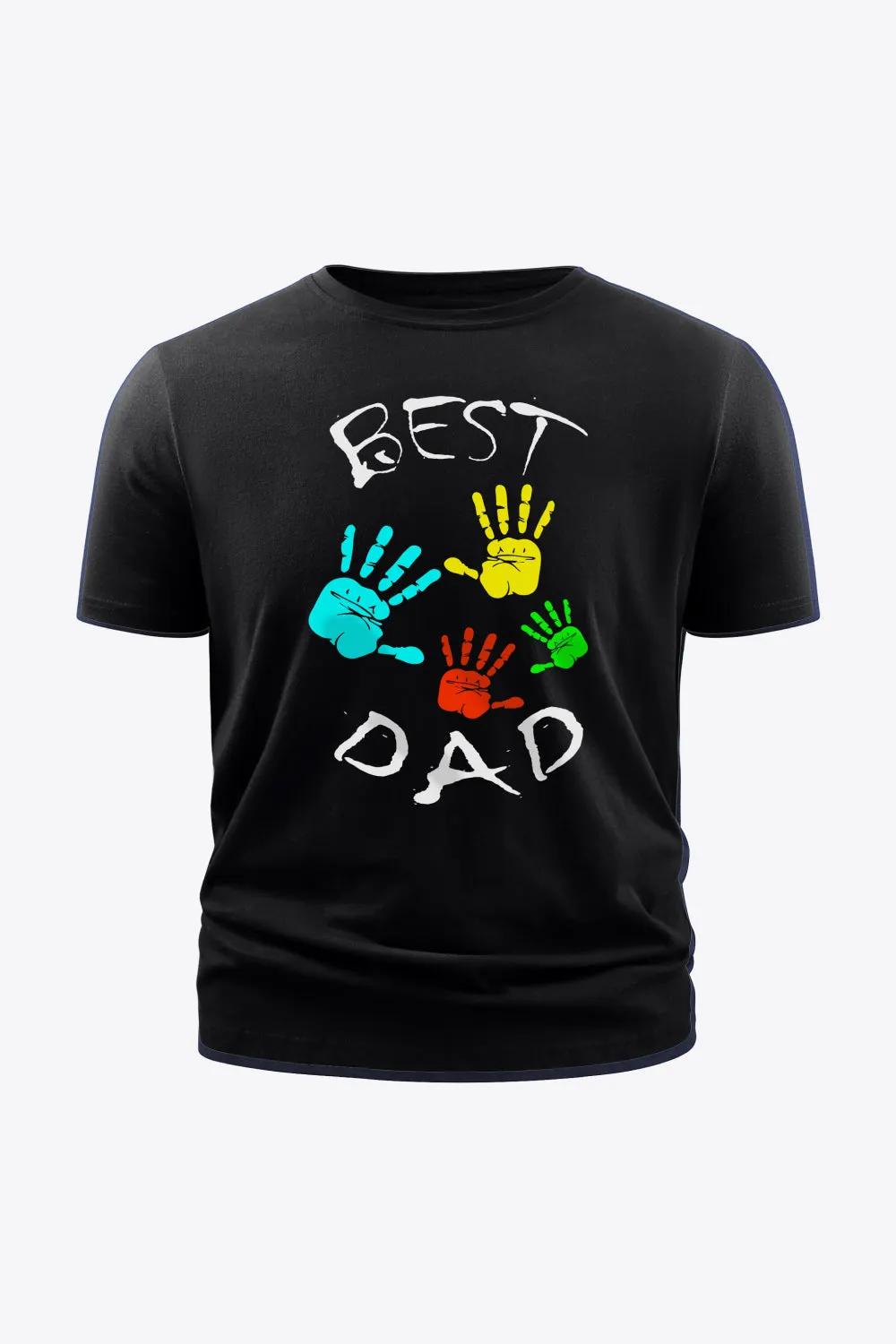 Full Size BEST DAD Graphic Round Neck Short Sleeve Cotton T-Shirt