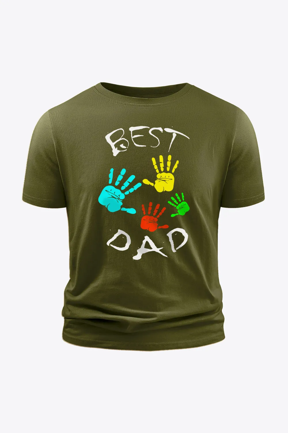 Full Size BEST DAD Graphic Round Neck Short Sleeve Cotton T-Shirt