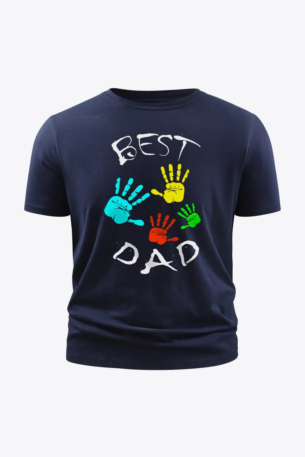 Full Size BEST DAD Graphic Round Neck Short Sleeve Cotton T-Shirt