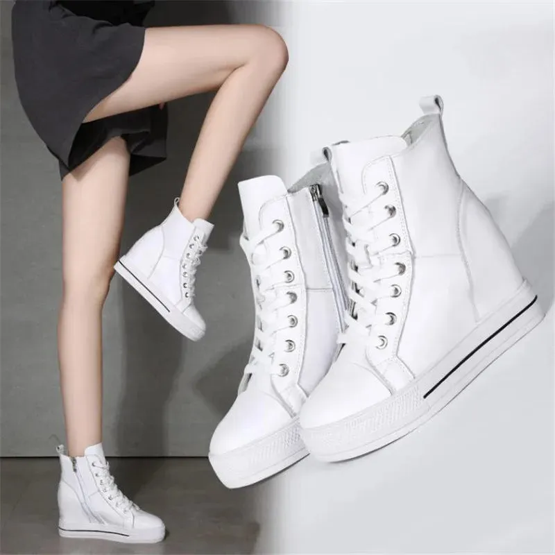 Funki Buys | Boots | Women's Canvas High Rise Ankle Sneaker