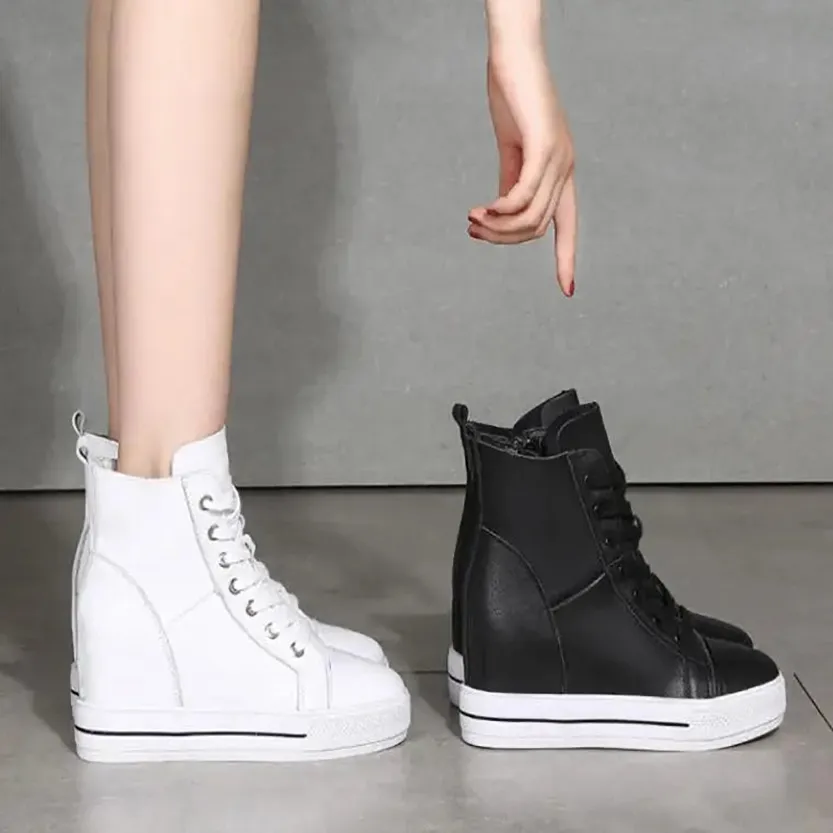 Funki Buys | Boots | Women's Canvas High Rise Ankle Sneaker