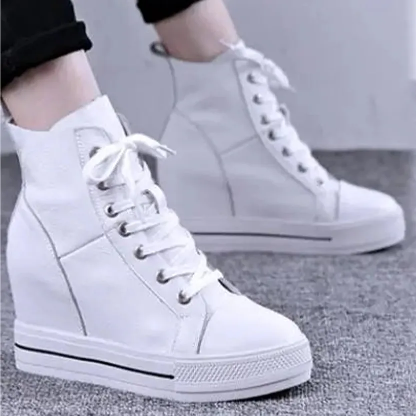 Funki Buys | Boots | Women's Canvas High Rise Ankle Sneaker