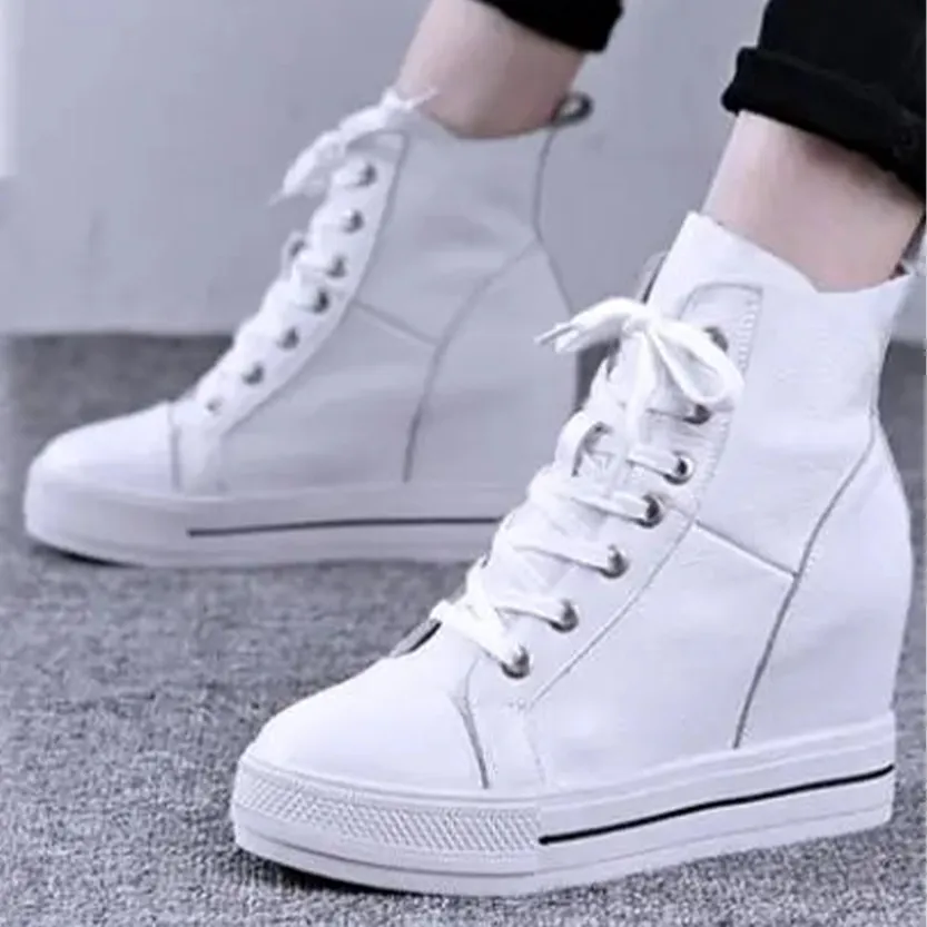 Funki Buys | Boots | Women's Canvas High Rise Ankle Sneaker