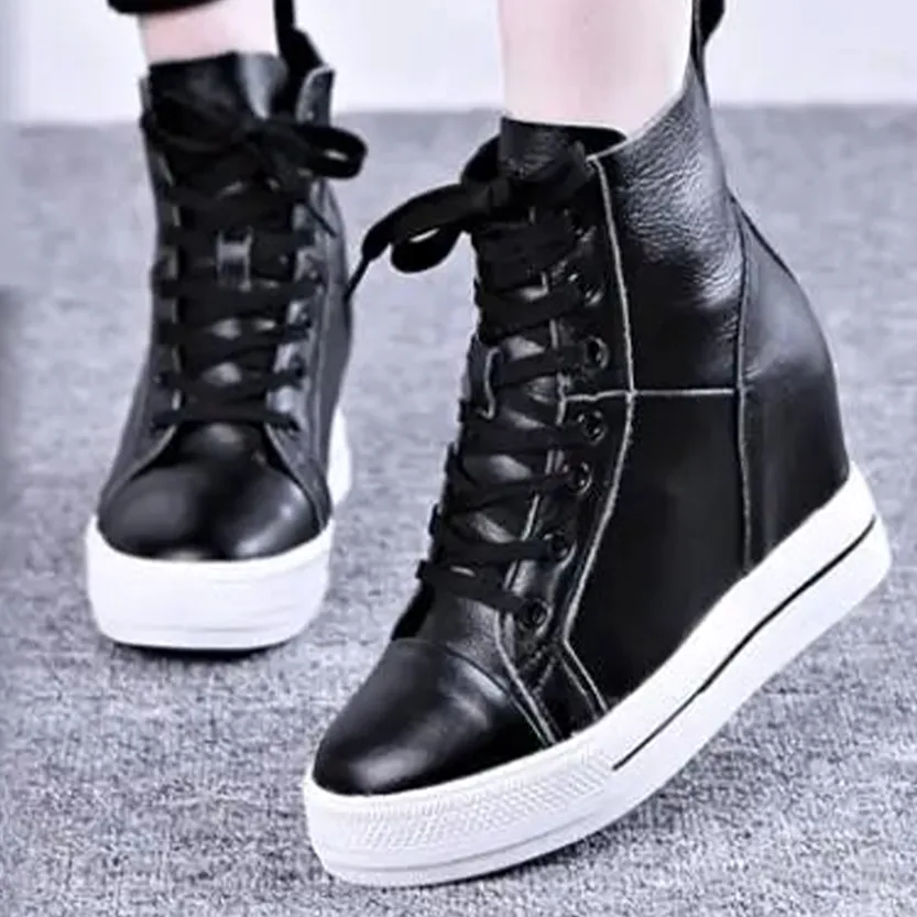 Funki Buys | Boots | Women's Canvas High Rise Ankle Sneaker