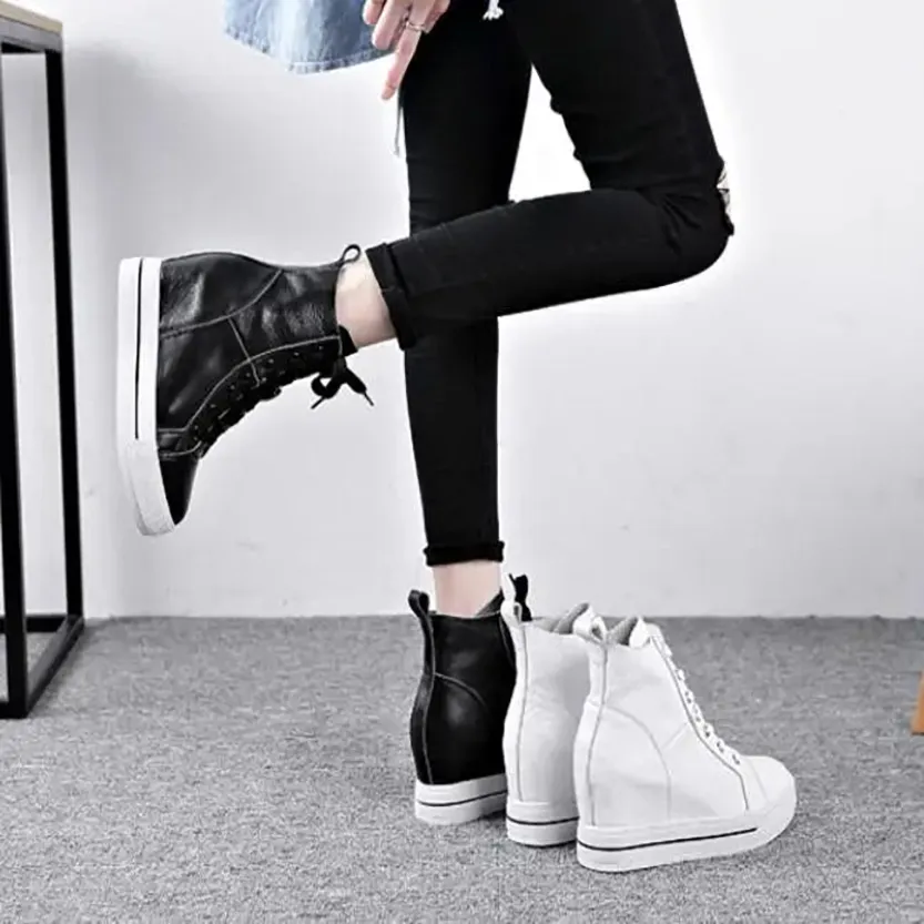 Funki Buys | Boots | Women's Canvas High Rise Ankle Sneaker