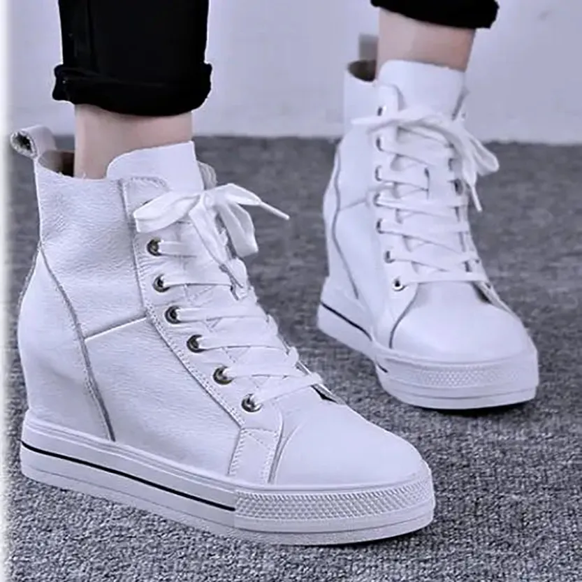 Funki Buys | Boots | Women's Canvas High Rise Ankle Sneaker