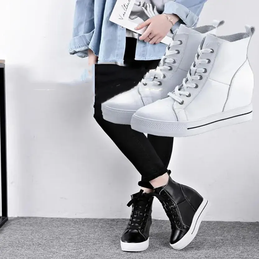 Funki Buys | Boots | Women's Canvas High Rise Ankle Sneaker