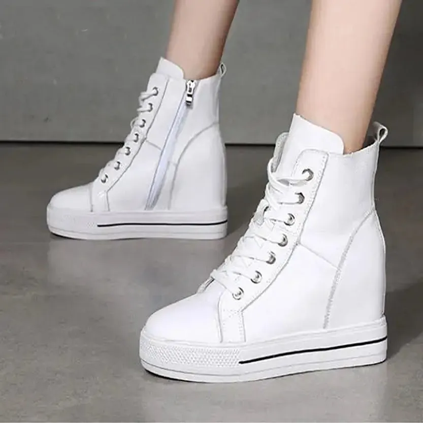 Funki Buys | Boots | Women's Canvas High Rise Ankle Sneaker