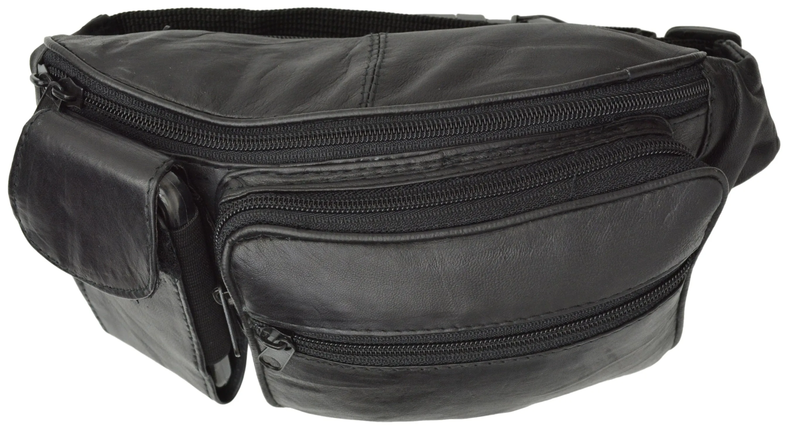 Genuine Leather Fanny Pack with Cell Phone Pocket by Marshal