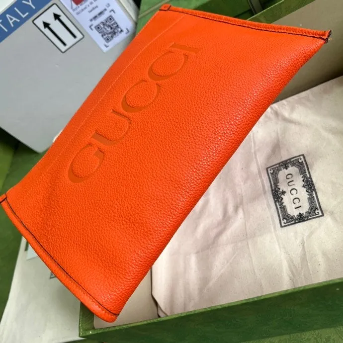 gg Clutch With gg Logo Orange For Men 12in/31cm  gg