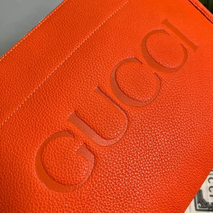 gg Clutch With gg Logo Orange For Men 12in/31cm  gg