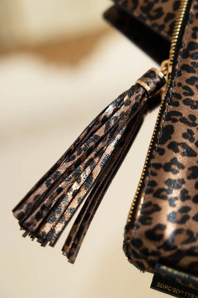 Glam Leopard Print Clutch Bag