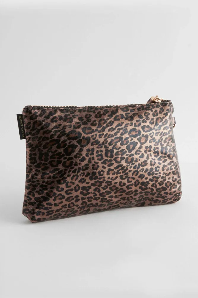 Glam Leopard Print Clutch Bag