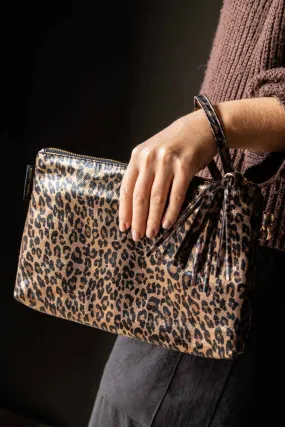 Glam Leopard Print Clutch Bag