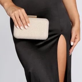 Glitter Mesh Clasp Box Clutch