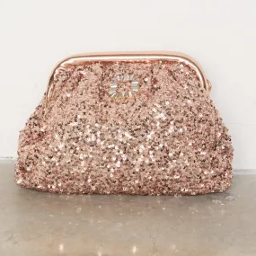 Gold Sequin Clutch Bag