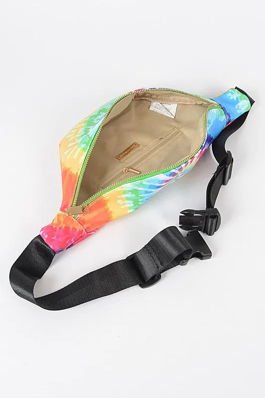 Green Mix Tie Dyed Oversize Fanny Pack