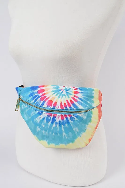 Green Mix Tie Dyed Oversize Fanny Pack