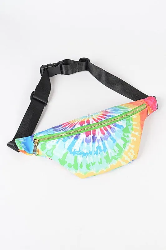 Green Mix Tie Dyed Oversize Fanny Pack