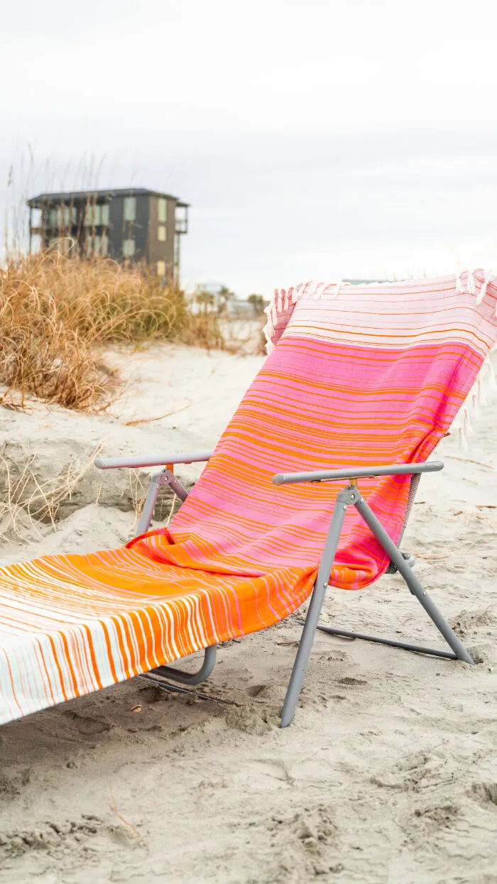 Isle of Palms Pink & Orange Striped Bag