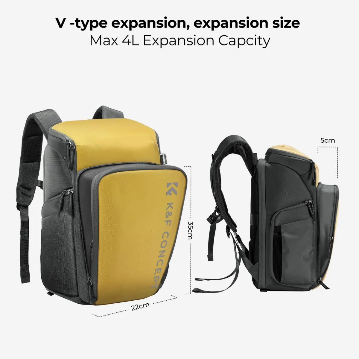 K&F Concept Camera Alpha Backpack Air 25L, Camera Bags for Photographers Large Capacity with Raincover