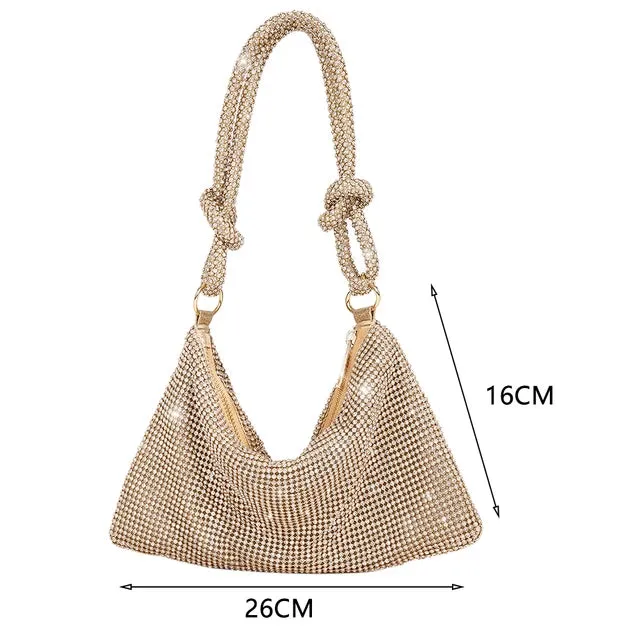 Knotted Gold Rhinestone HandBag