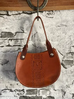 Leather shoulder handbag