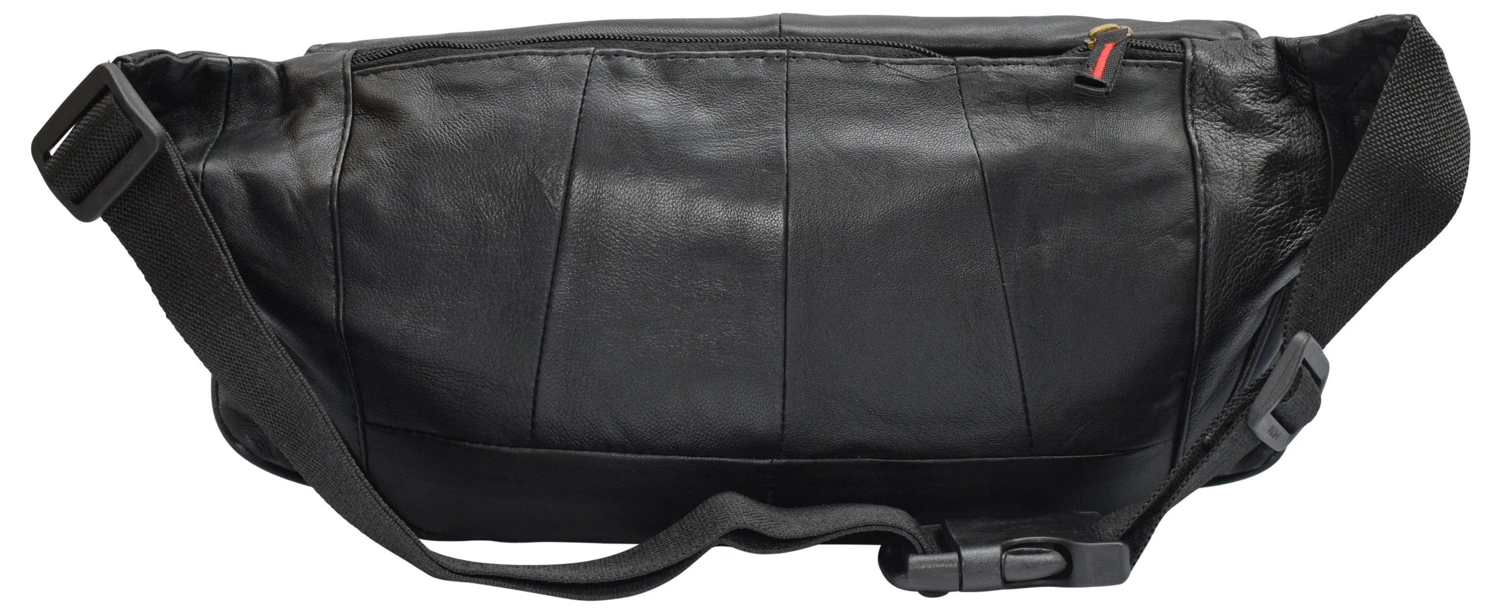 Leather with Smart Phone Large Waist Pack, Black