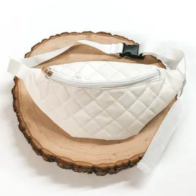 Let's Sneak Away Quilted Fanny Pack in White