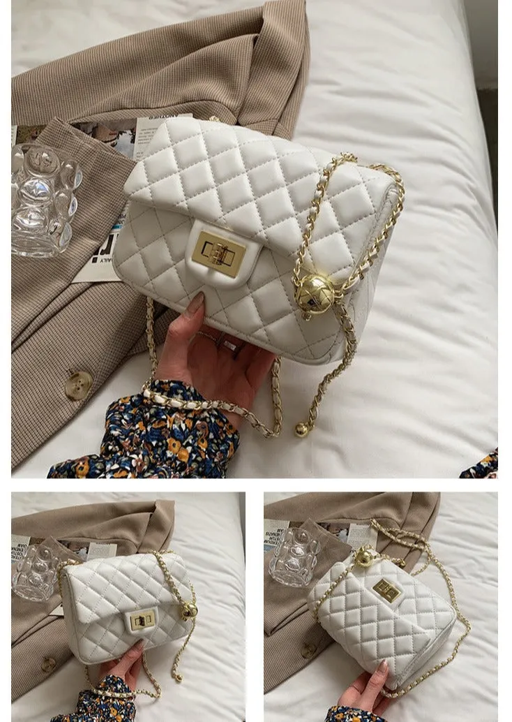 Little Golden Ball Small Fragrance Style Chain Bag New Internet Celebrity Fashion Crossbody Shoulder Bag