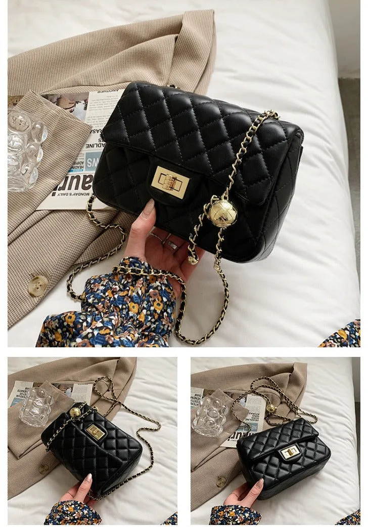 Little Golden Ball Small Fragrance Style Chain Bag New Internet Celebrity Fashion Crossbody Shoulder Bag