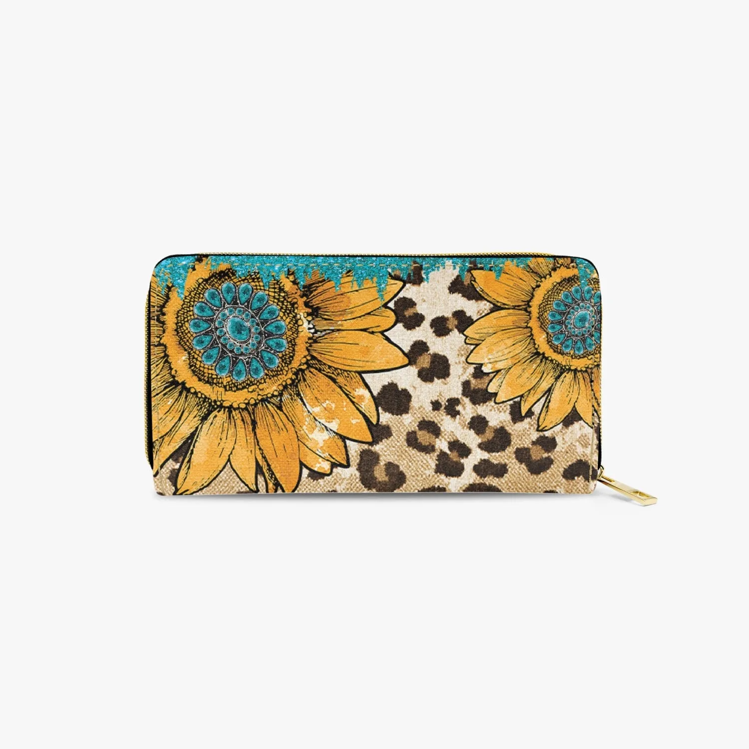 Long Type Zipper Purse, Sunflowers, awd-604