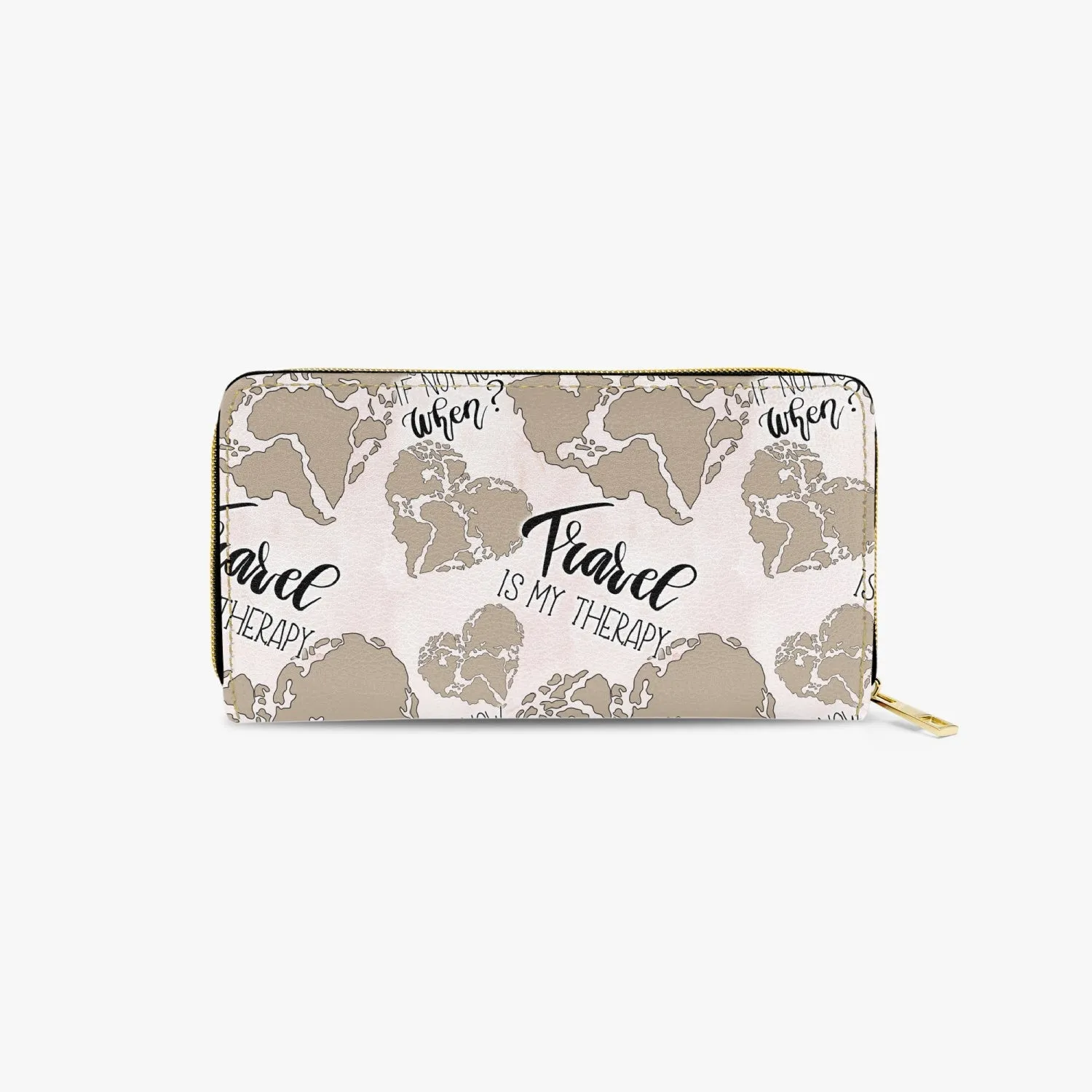 Long Type Zipper Purse - Travel is my Therapy