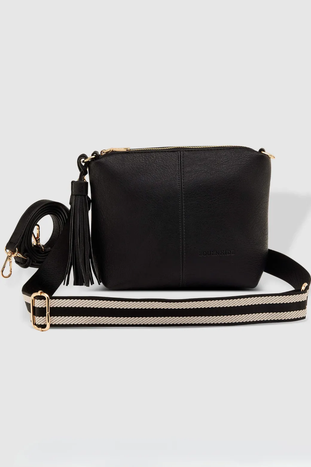 Louenhide Kasey Stripe Crossbody Bag Black