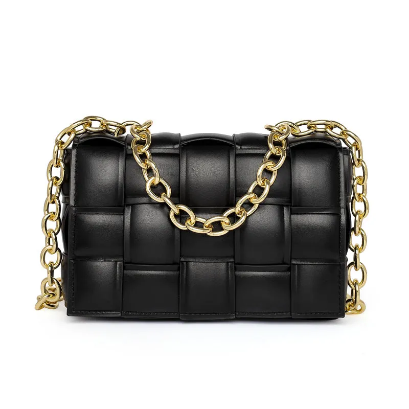 Luxury cassette woven box chain handbag