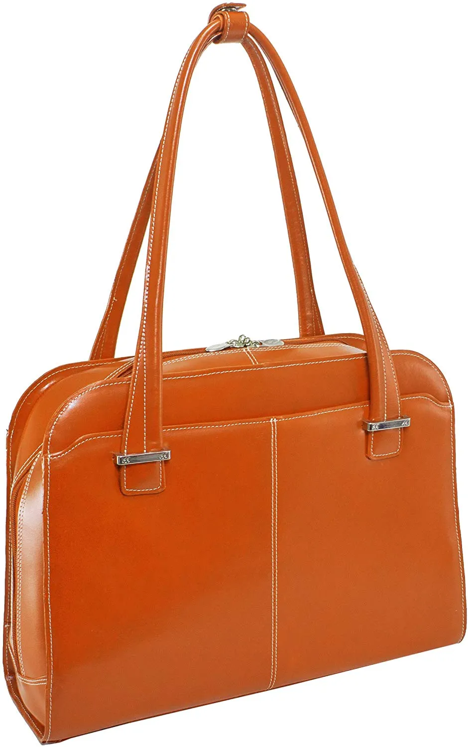 McKlein, W Series, Oak Grove, Top Grain Cowhide Leather, 15" Leather Fly-Through Checkpoint-Friendly Ladies' Laptop Briefcase, Orange (96630)