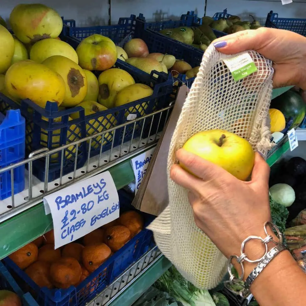 Medium Recycled Cotton Mesh Produce Bag