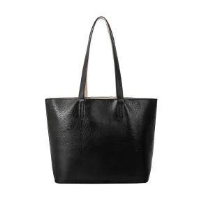 Melie Bianco Denise Large Vegan Leather Reversible Tote - Black