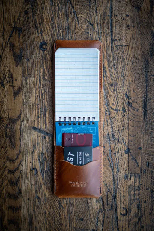 Mini EDC Fieldbook | Leather Journal Cover and Pen Caddy for Every Day Carry