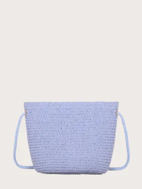 Minimalist Straw Crossbody Bag