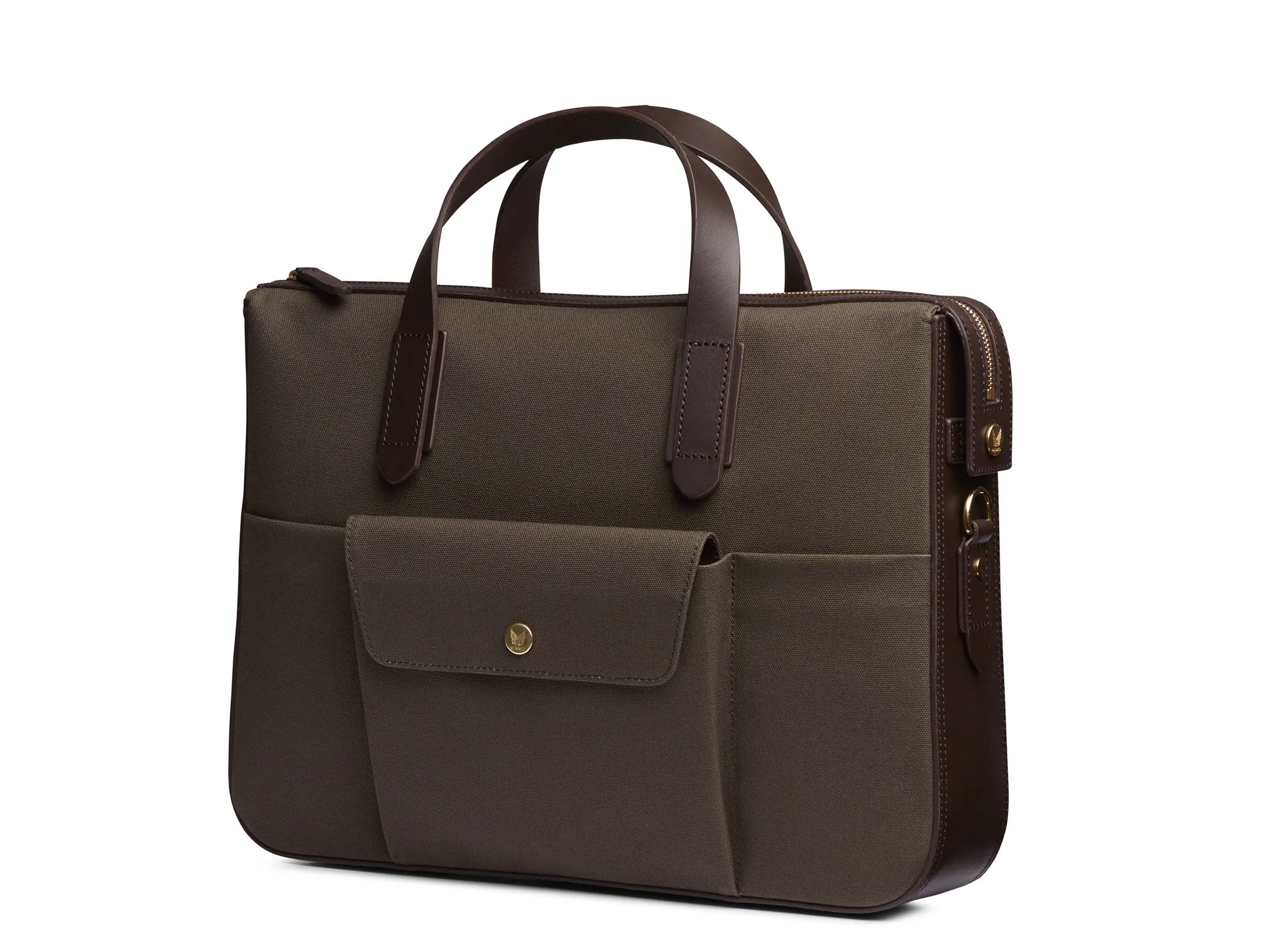 Mismo M/S Briefcase - Army / Dark Brown