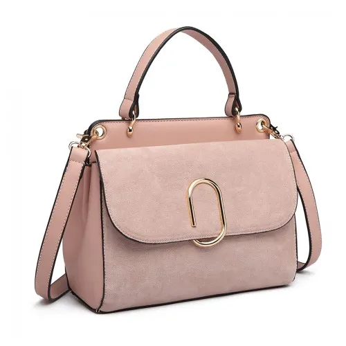 Miss Lulu Stylish Ladies Leather Handbag Shoulder Bag - Elegant Pink Evening Accessory for All Occasions