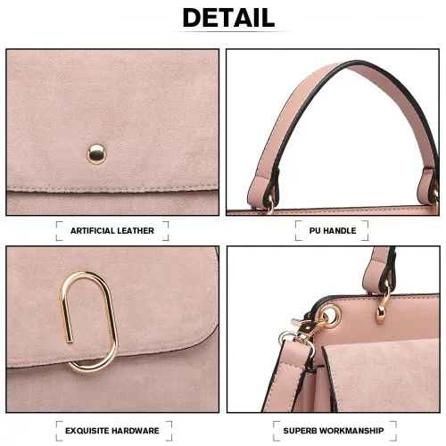 Miss Lulu Stylish Ladies Leather Handbag Shoulder Bag - Elegant Pink Evening Accessory for All Occasions