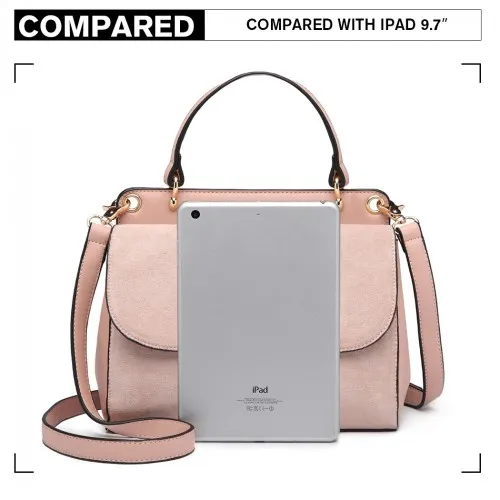 Miss Lulu Stylish Ladies Leather Handbag Shoulder Bag - Elegant Pink Evening Accessory for All Occasions