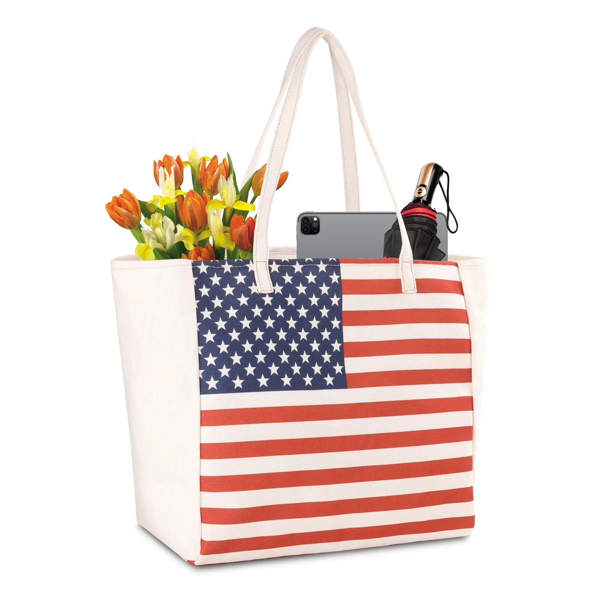 Montana West American Pride Large Canvas Tote Bag